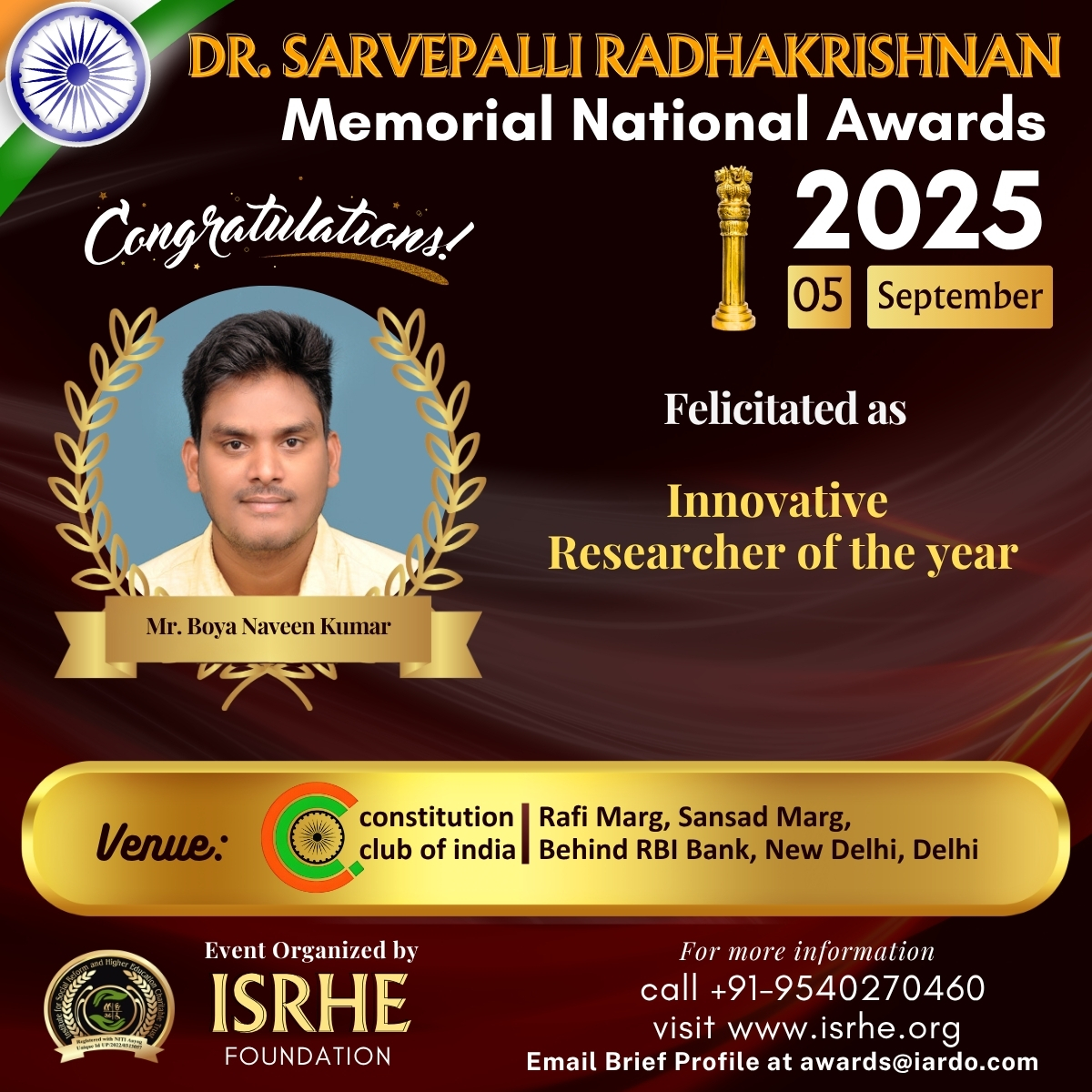 Mr. Boya Naveen Kumar